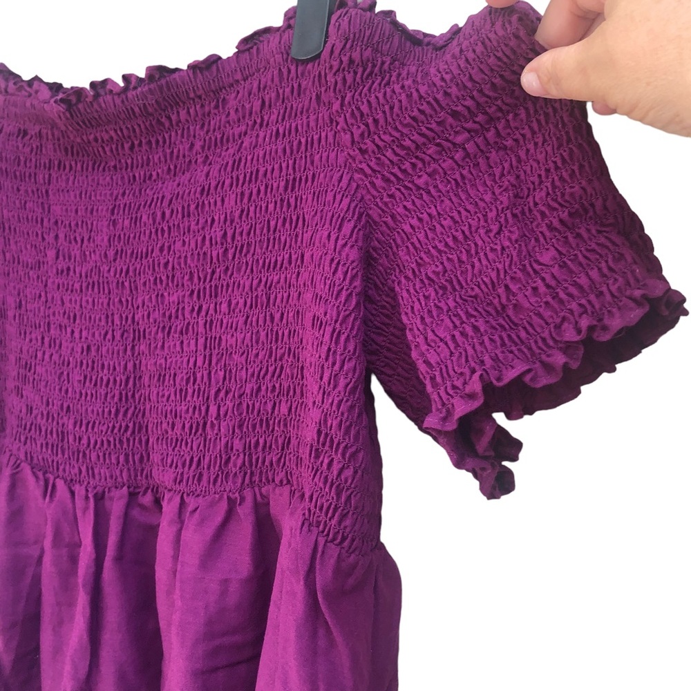 Torrid Peplum Gauze Smocked Off Shoulder Top size 2 - Picture 4 of 8